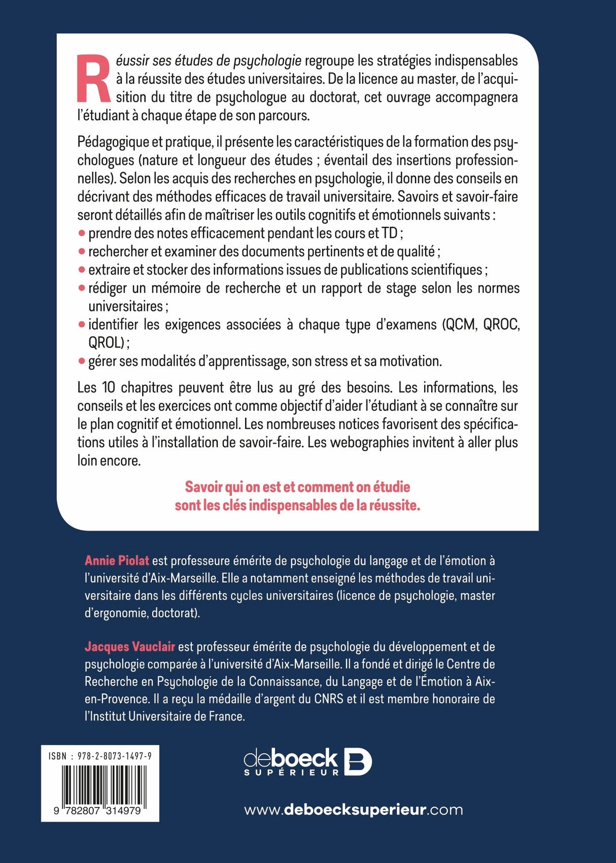 Livre Réussir ses études de psychologie