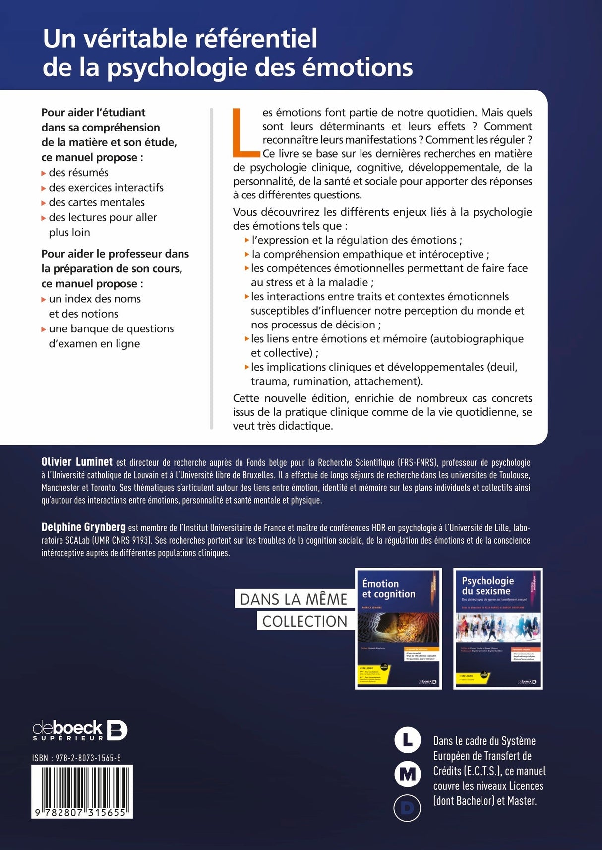 Livre Psychologie des émotions