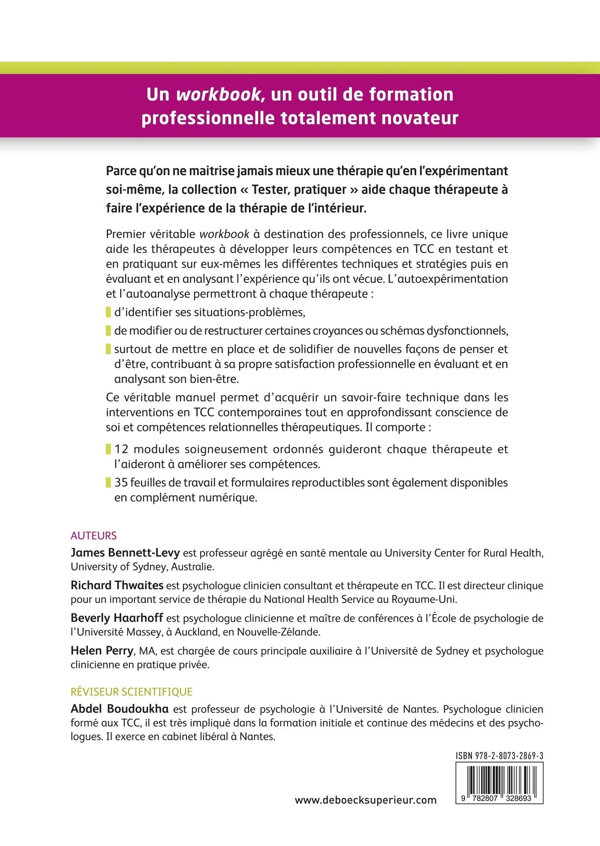 Livre Expérimentez la thérapie cognitivo-comportementale