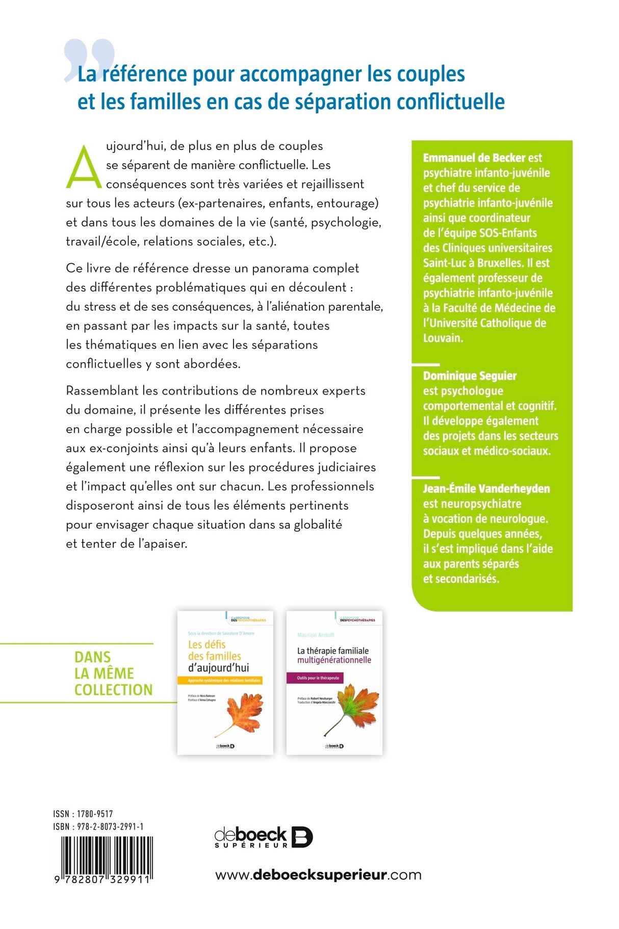 Livre Les séparations parentales conflictuelles