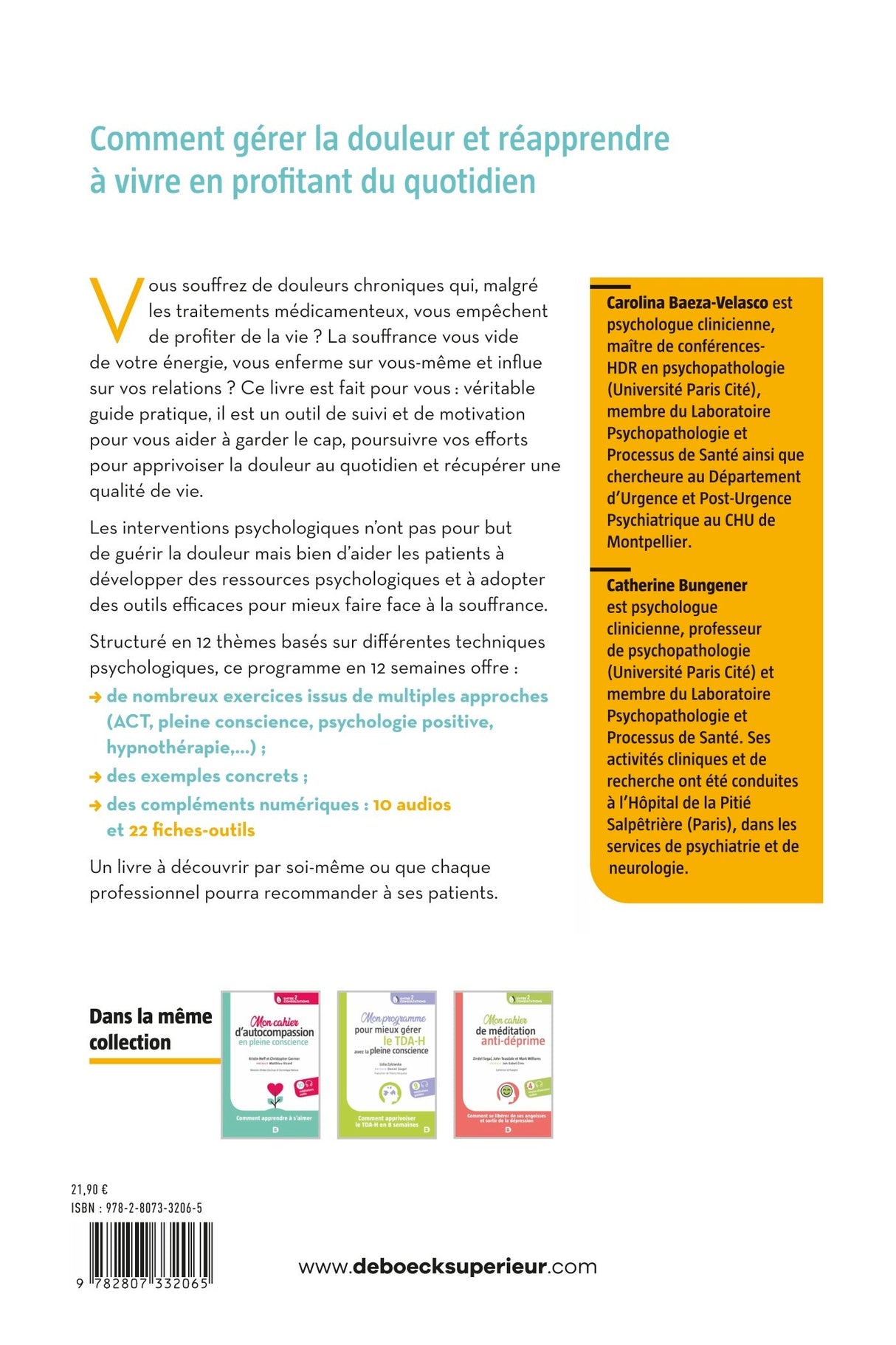 Livre Mon programme pour mieux gérer la douleur chronique