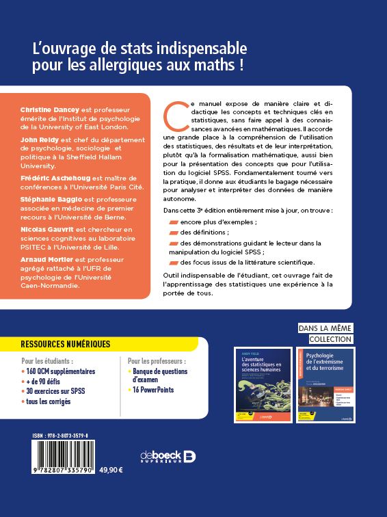 Livre Statistiques sans maths pour psychologues