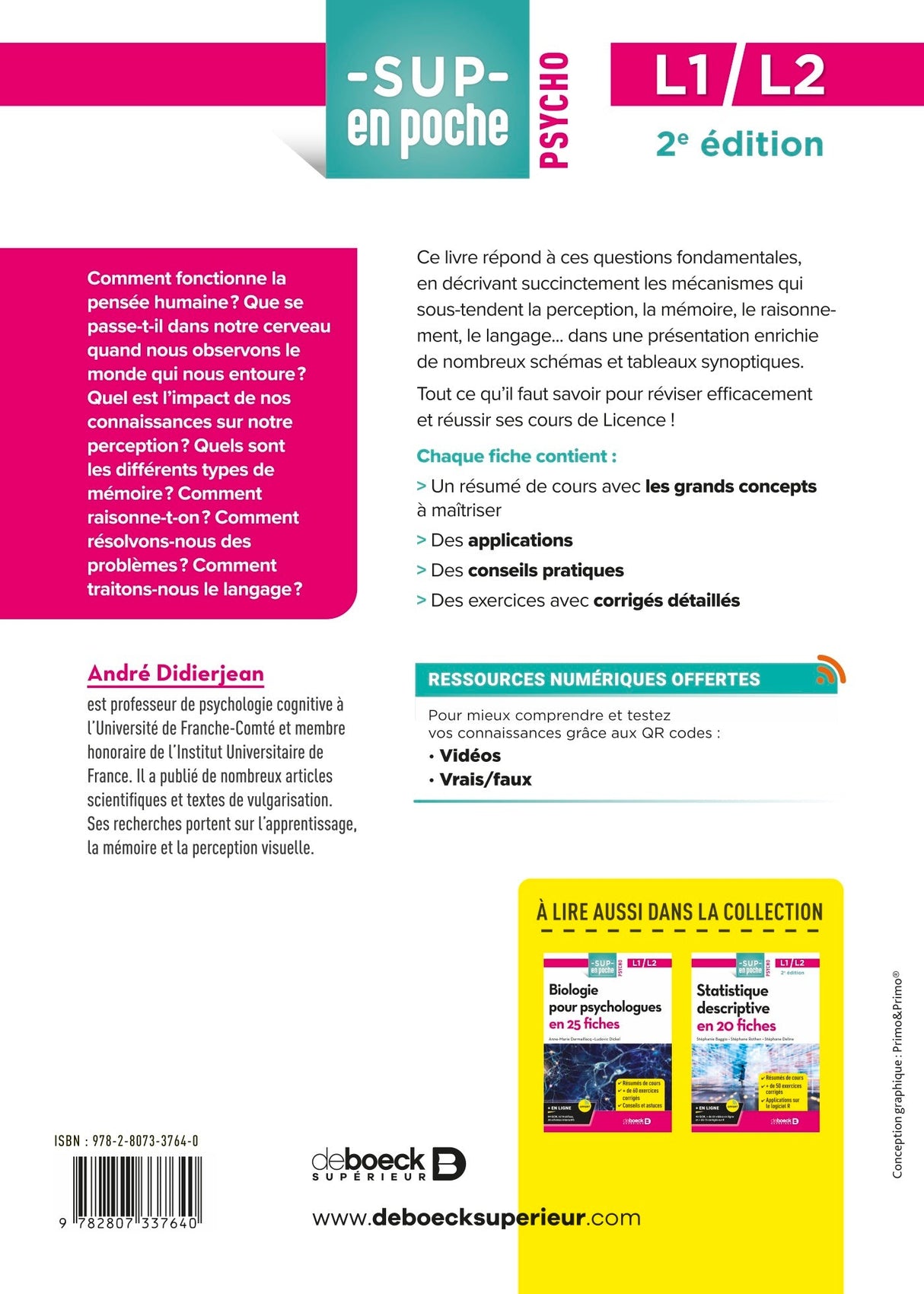 Livre Psychologie cognitive en 26 fiches