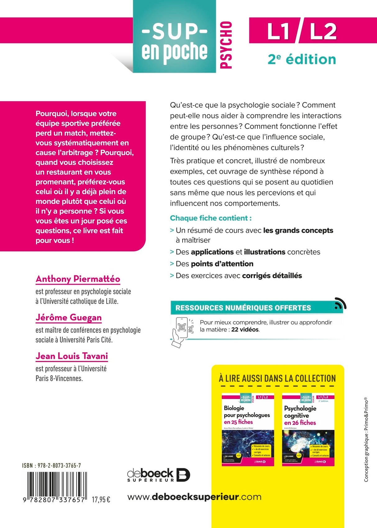 Livre Psychologie sociale en 21 fiches - Licences 1 et 2