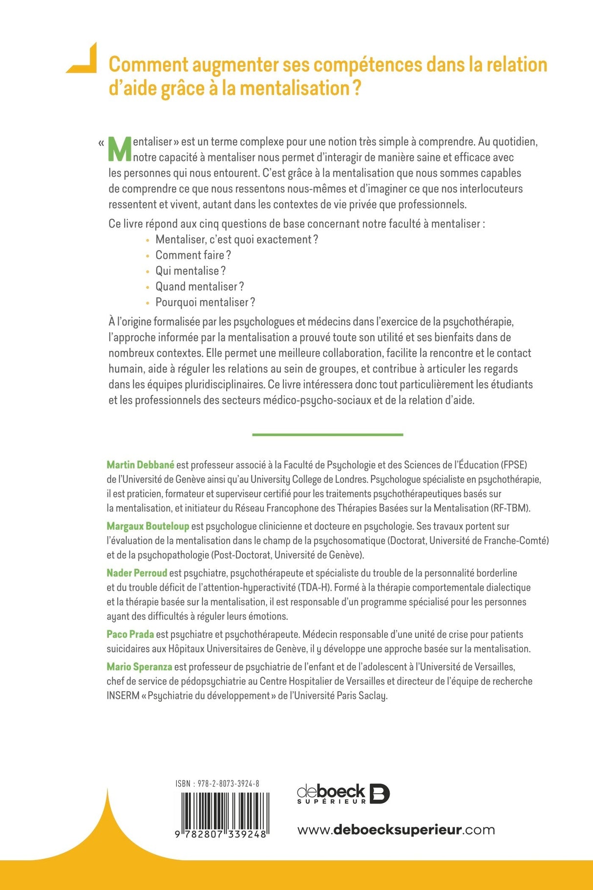 Livre Mentaliser : la clé des interactions humaines