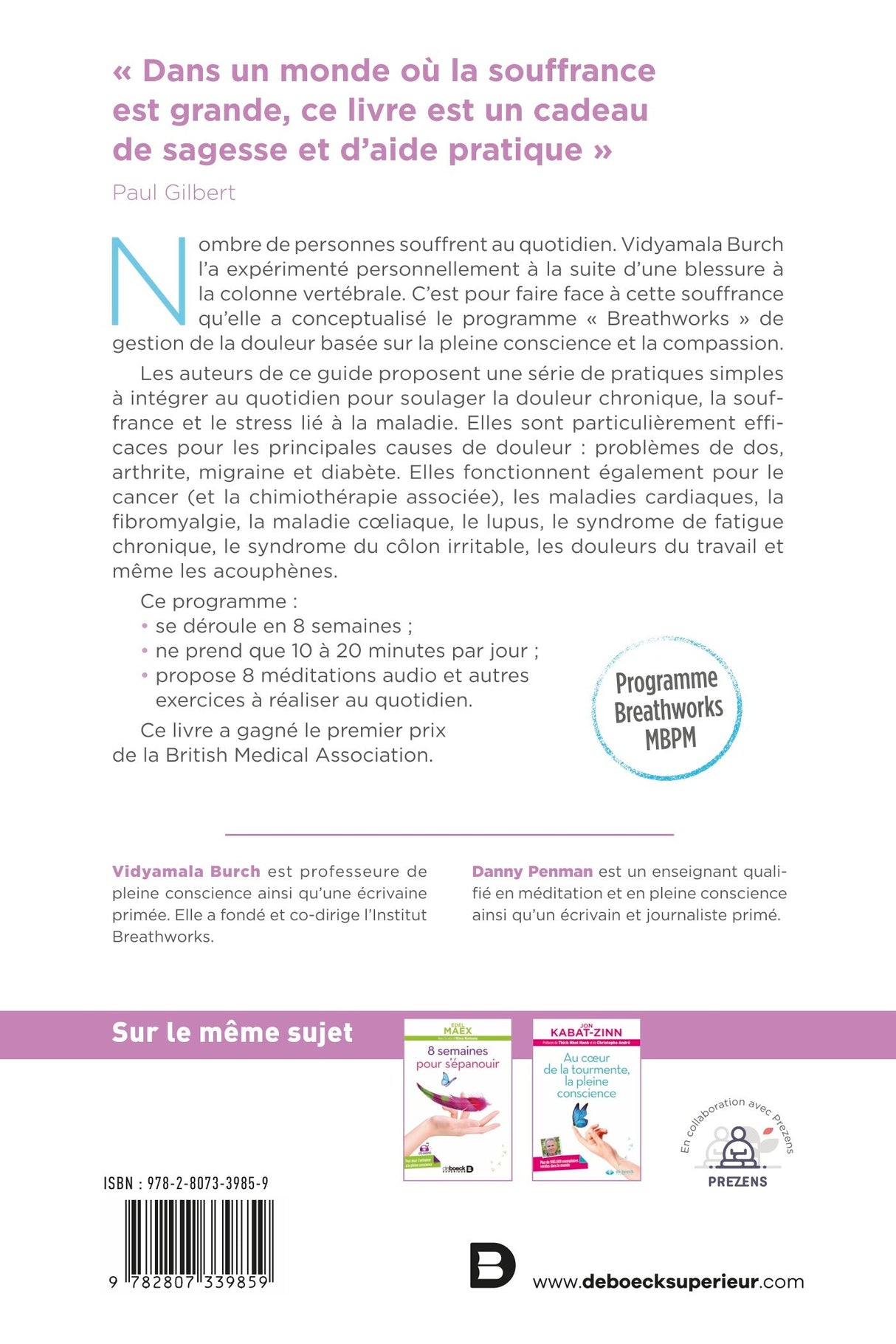 Livre Soulager la douleur avec la pleine conscience