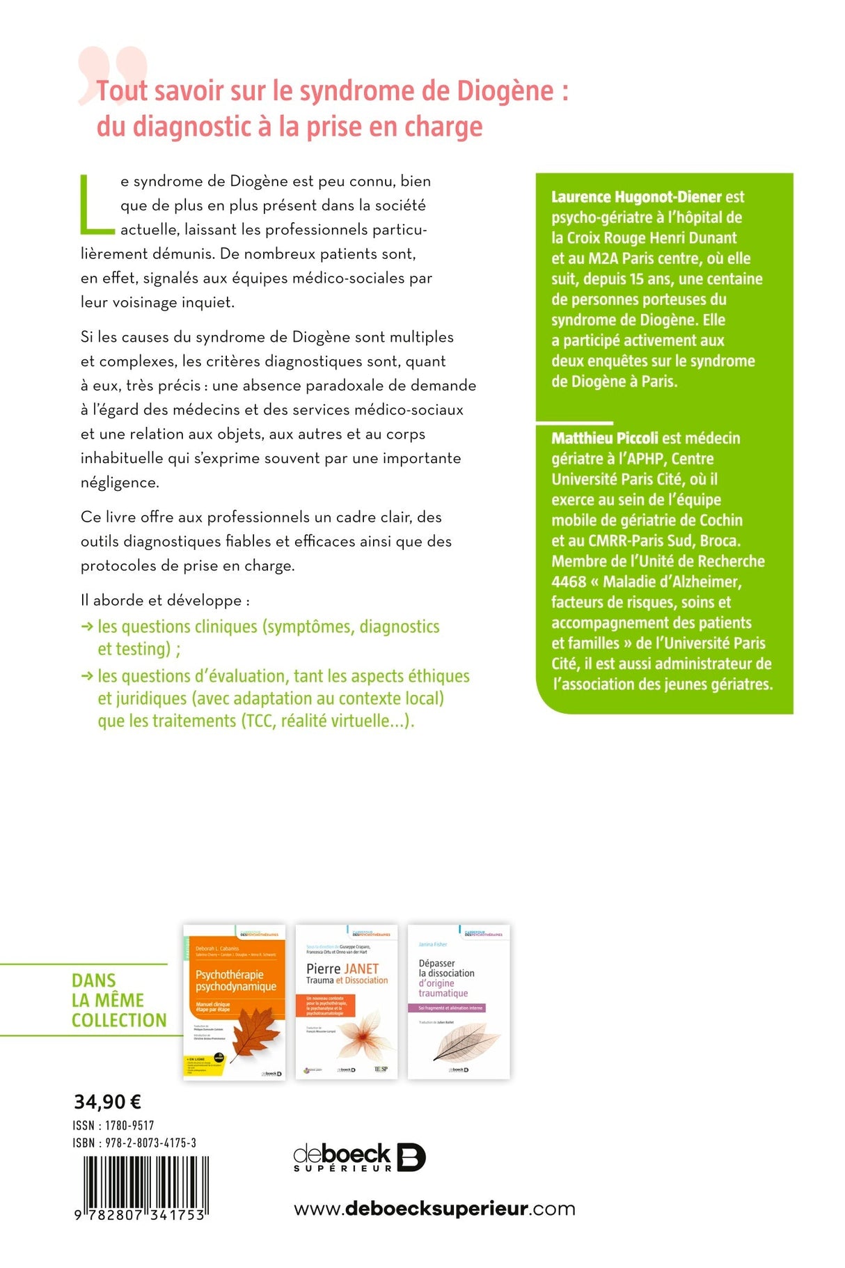 Livre Le syndrome de Diogène