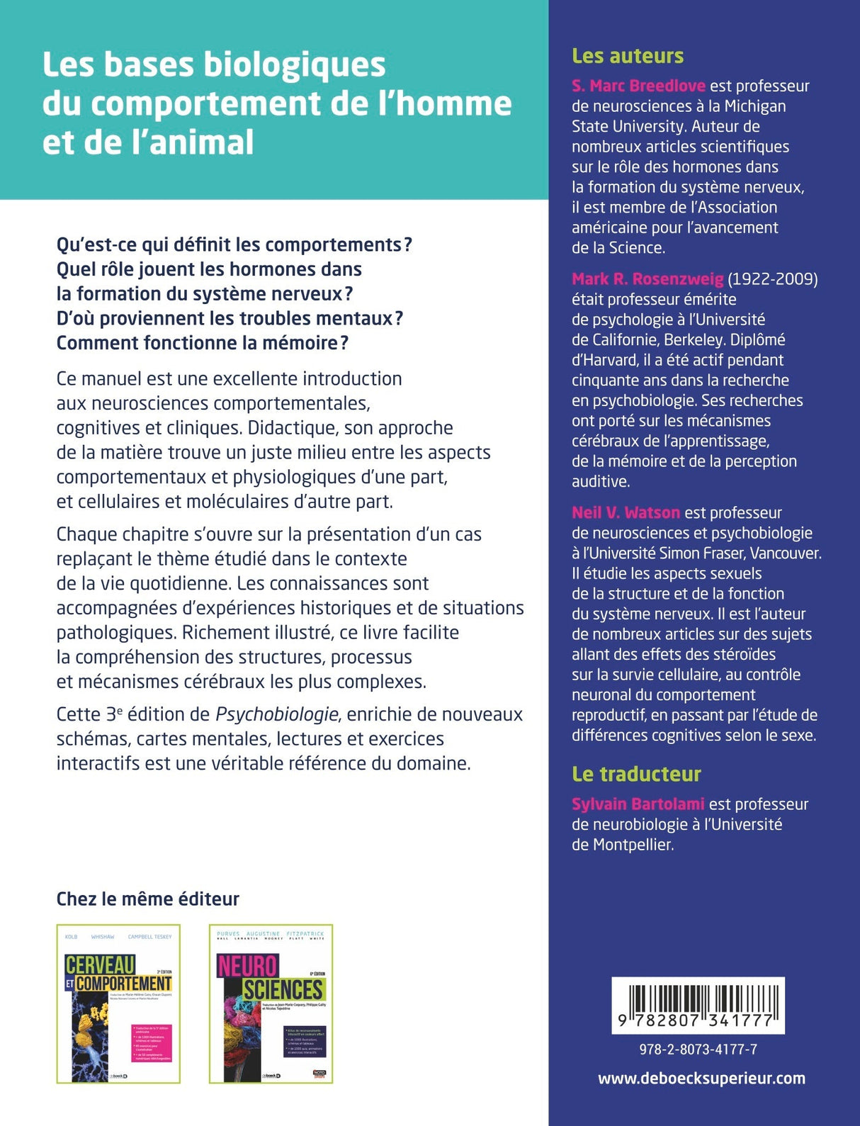 Livre Psychobiologie