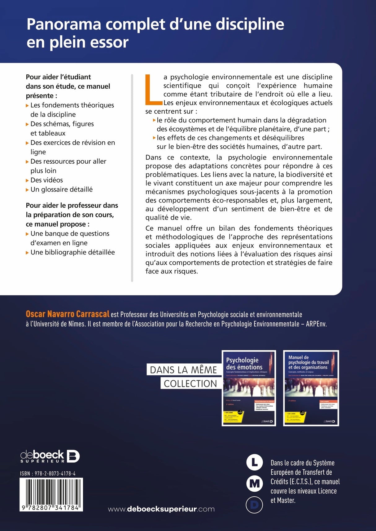 Livre Psychologie environnementale