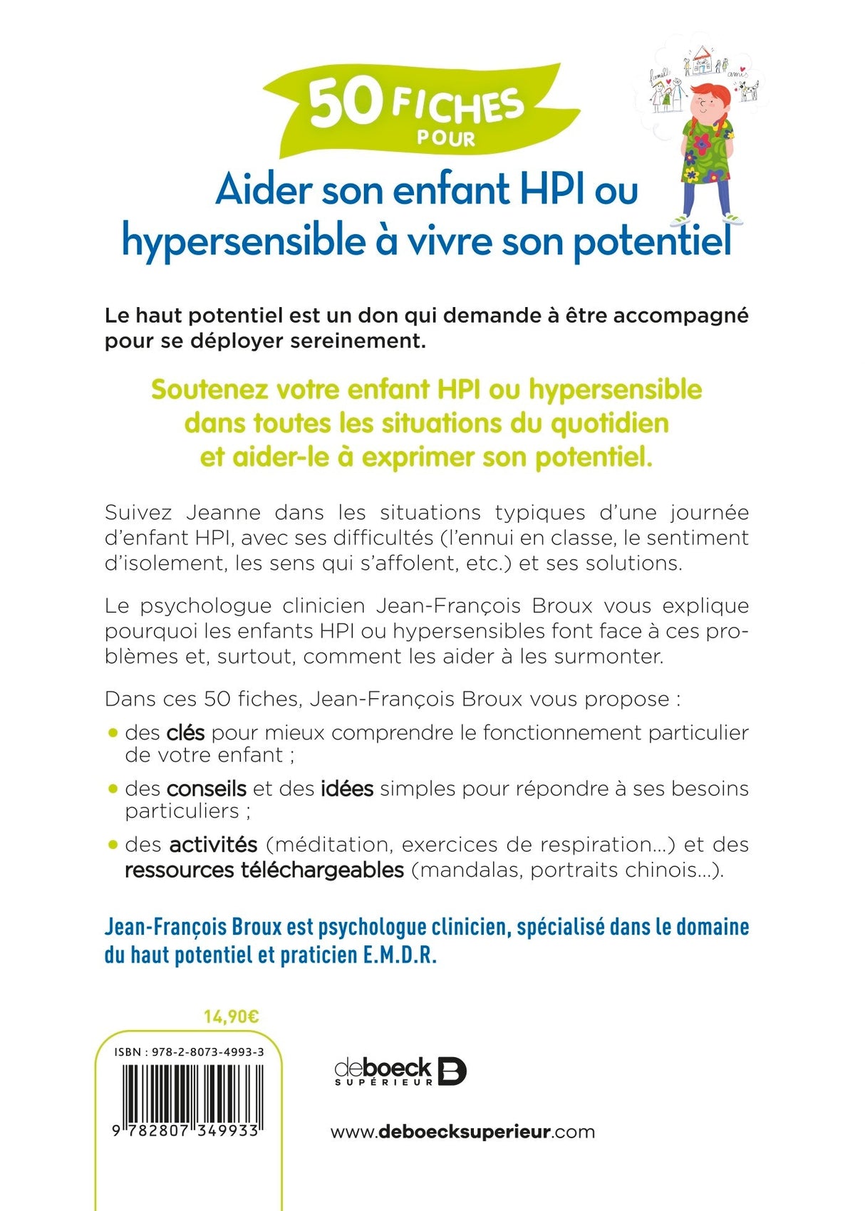 Livre 50 fiches pour aider son enfant HPI ou hypersensible à vivre son potentiel
