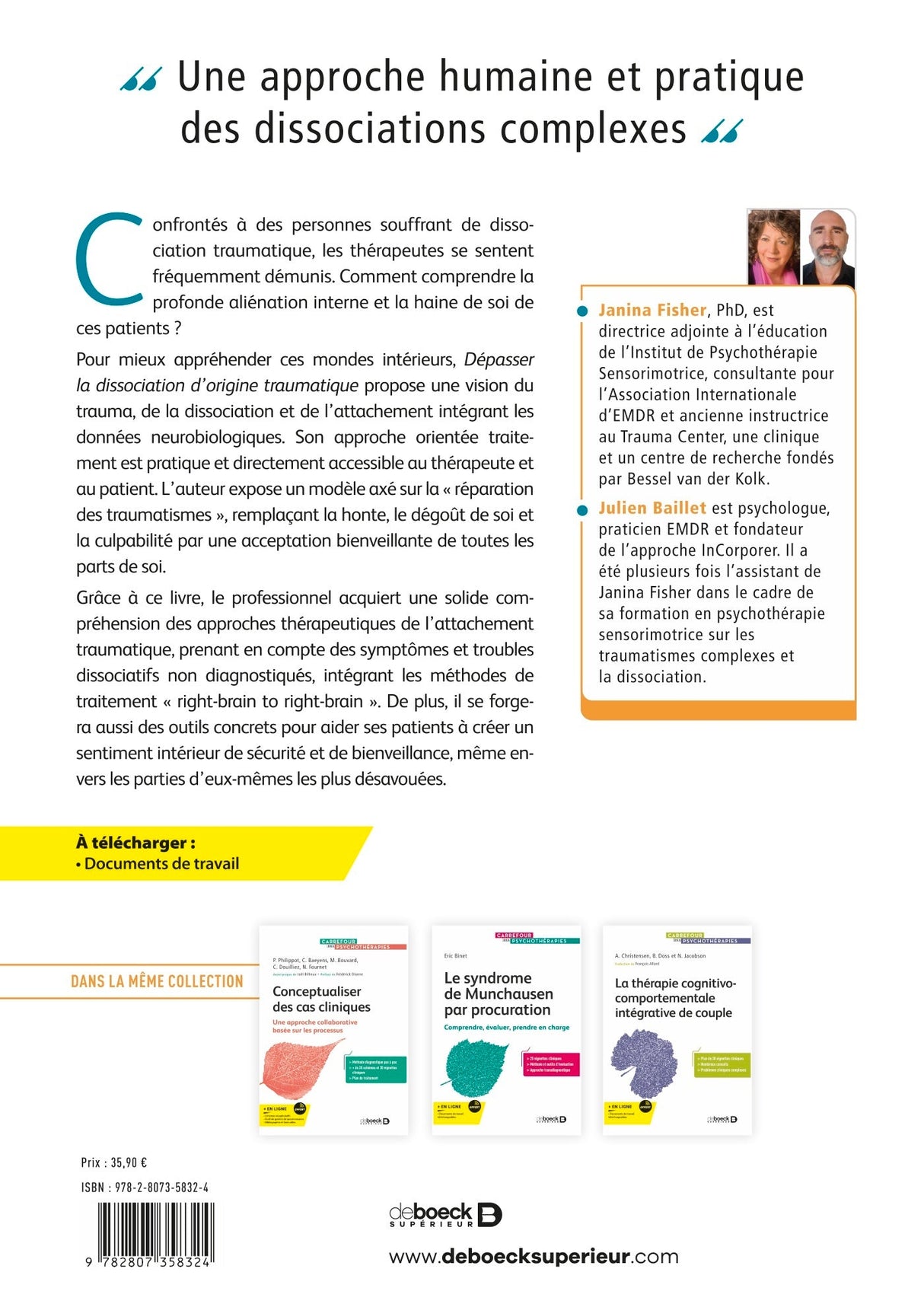 Livre Dépasser la dissociation d'origine traumatique