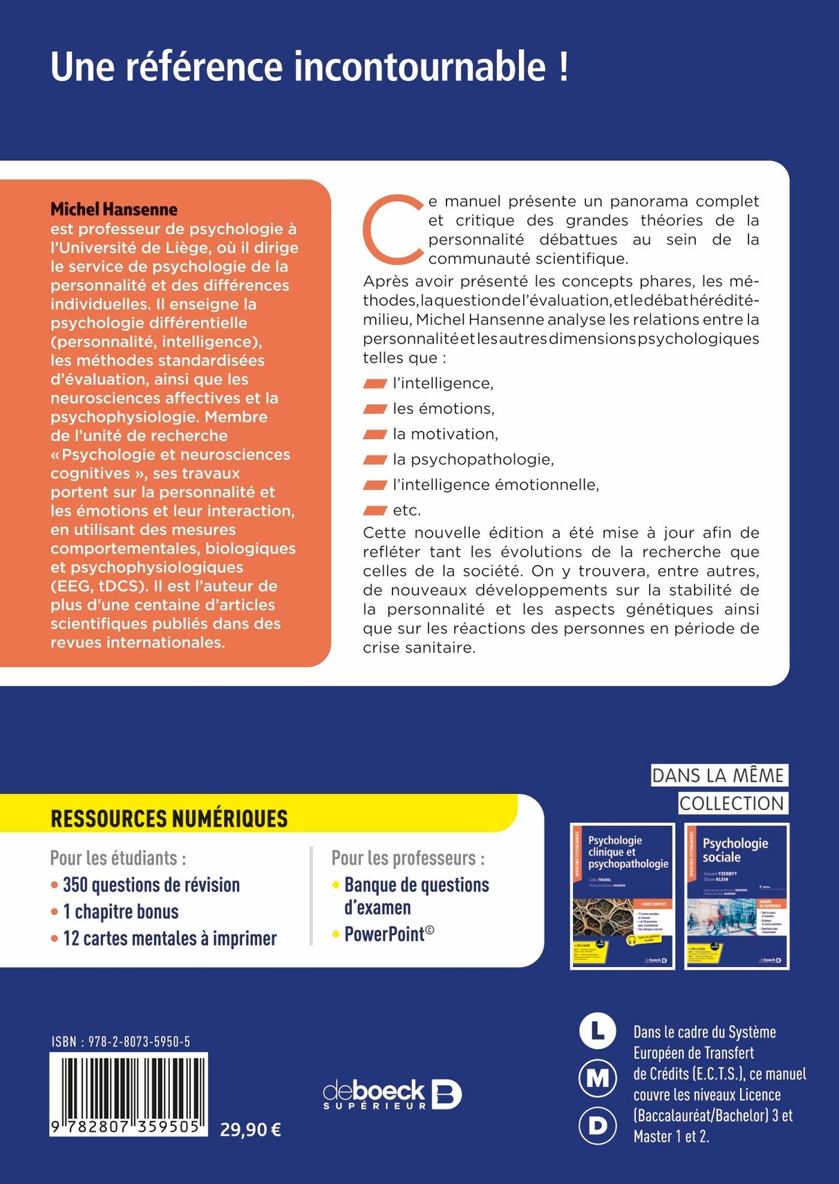 Livre Psychologie de la personnalité