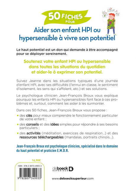 Livre 50 fiches pour aider son enfant HPI ou hypersensible à vivre son potentiel